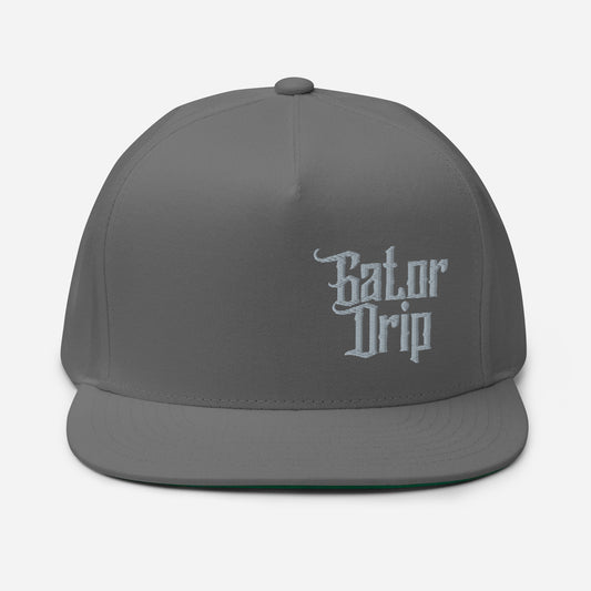 Grey Gator Drip x Yupoong 6007 Exclusive Supa-Heavy Excess-Stunna Hypa-Flex Alligator Playuz Limited Edition OG Grey Logo Flat Bill Playuz Cap