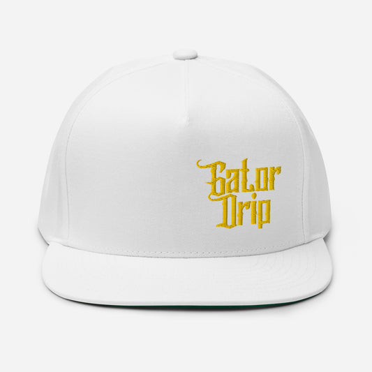 Grey Gator Drip x Yupoong 6007 Exclusive Supa-Heavy Excess-Stunna Hypa-Flex Alligator Playuz Limited Edition OG Yellow Logo Flat Bill Playuz Cap