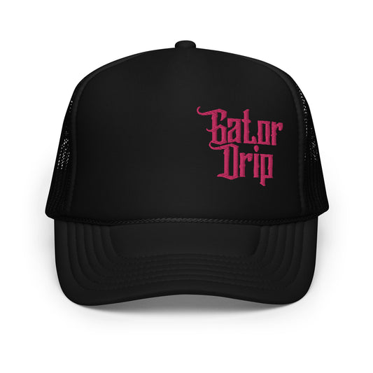 Black Gator Drip Exclusive Supa-Heavy Excess-Stunna Hypa-Flex Alligator Playuz Limited Edition OG Pink Logo Foam Trucka Playuz Hat