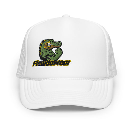 White Flawdawear Flawda Mane Limited Edition OG Foam Trucka Playuz Hat