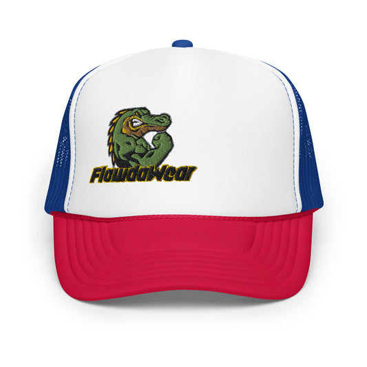 White/Royal/Red Flawdawear Flawda Mane Limited Edition OG Foam Trucka Playuz Hat