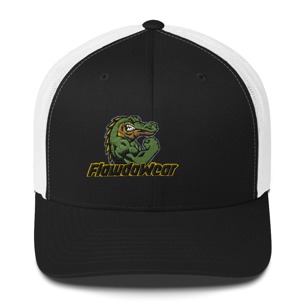 Black/White Flawdawear Limited Edition OG Alligator Papuh Playuz Retro Truckuz Playuz Hat