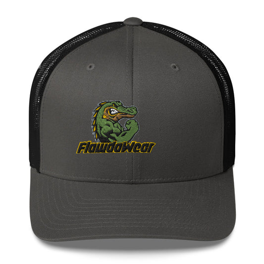 Charcoal/Black Flawdawear Limited Edition OG Alligator Papuh Playuz Retro Truckuz Playuz Hat