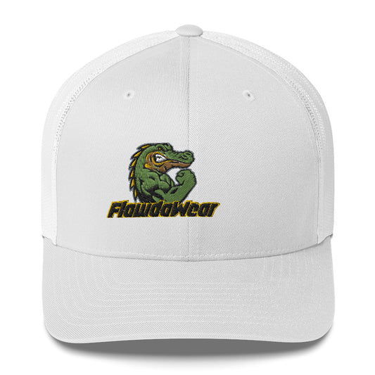 White Flawdawear Limited Edition OG Alligator Papuh Playuz Retro Truckuz Playuz Hat