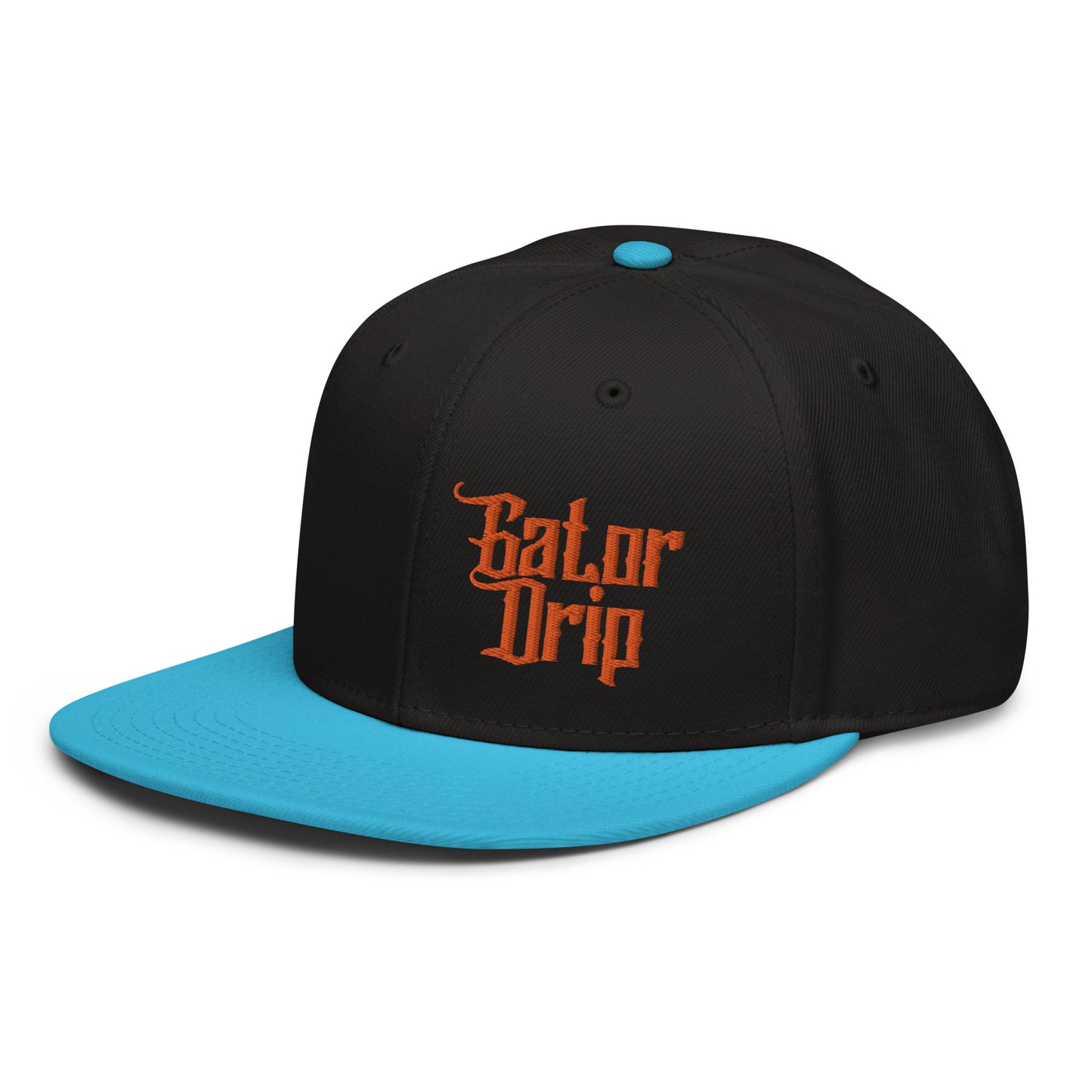 Aqua Blue/Black Gator Drip Exclusive Supa-Heavy Excess-Stunna Hypa-Flex Alligator Playuz Limited Edition OG Orange Logo Snapback Playuz Hat