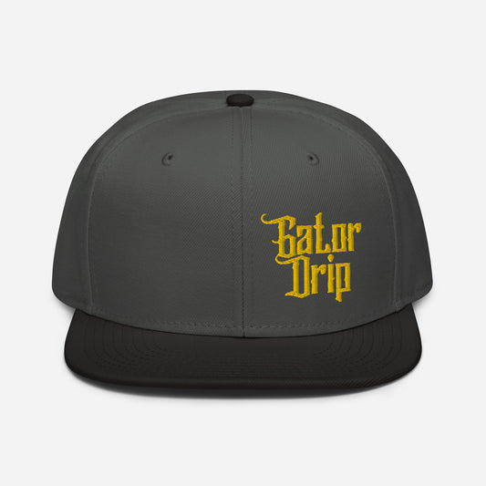 Black/Charcoal Grey Gator Drip Exclusive Supa-Heavy Excess-Stunna Hypa-Flex Alligator Playuz Limited Edition OG Yellow Logo Snapback Playuz Hat
