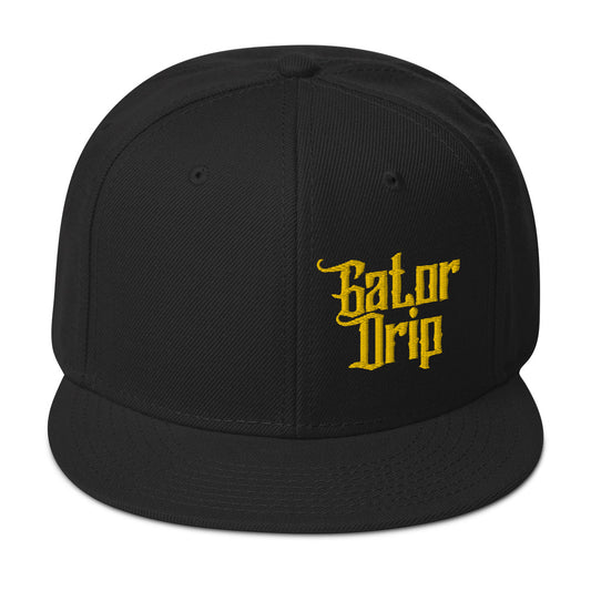 Black Gator Drip Exclusive Supa-Heavy Excess-Stunna Hypa-Flex Alligator Playuz Limited Edition OG Gold Logo Snapback Playuz Hat