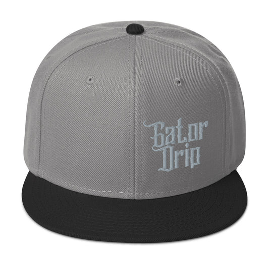 Black/Gray Gator Drip Exclusive Supa-Heavy Excess-Stunna Hypa-Flex Alligator Playuz Limited Edition OG Grey Logo Snapback Playuz Hat