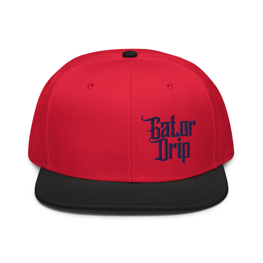 Black/Red Gator Drip Exclusive Supa-Heavy Excess-Stunna Hypa-Flex Alligator Playuz Limited Edition OG Navy Blue Logo Snapback Playuz Hat