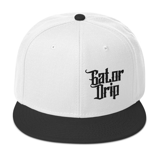 Black/White Gator Drip Exclusive Supa-Heavy Excess-Stunna Hypa-Flex Alligator Playuz Limited Edition OG Light Black Logo Snapback Playuz Hat