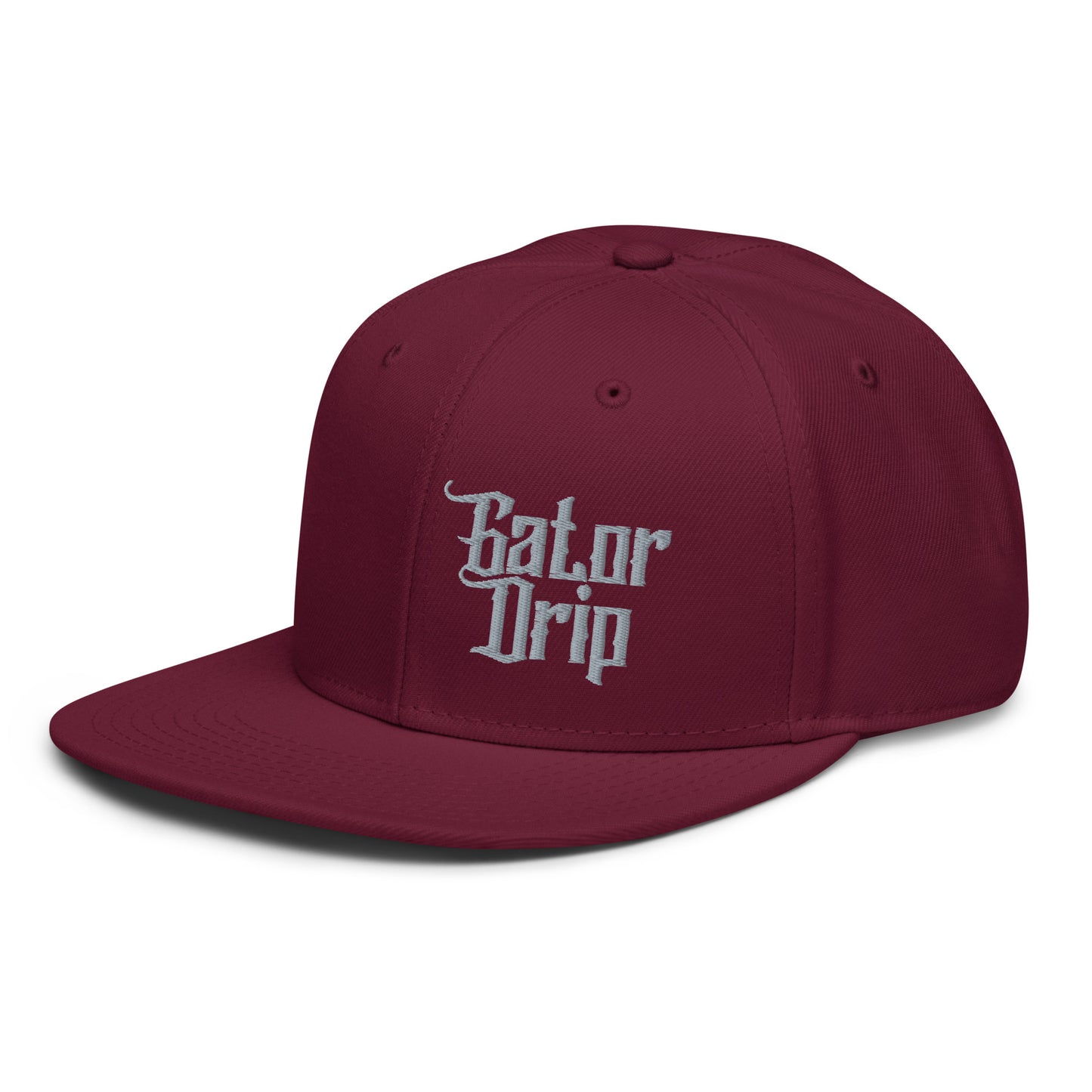 Burgundy Gator Drip Exclusive Supa-Heavy Excess-Stunna Hypa-Flex Alligator Playuz Limited Edition OG Grey Logo Snapback Playuz Hat