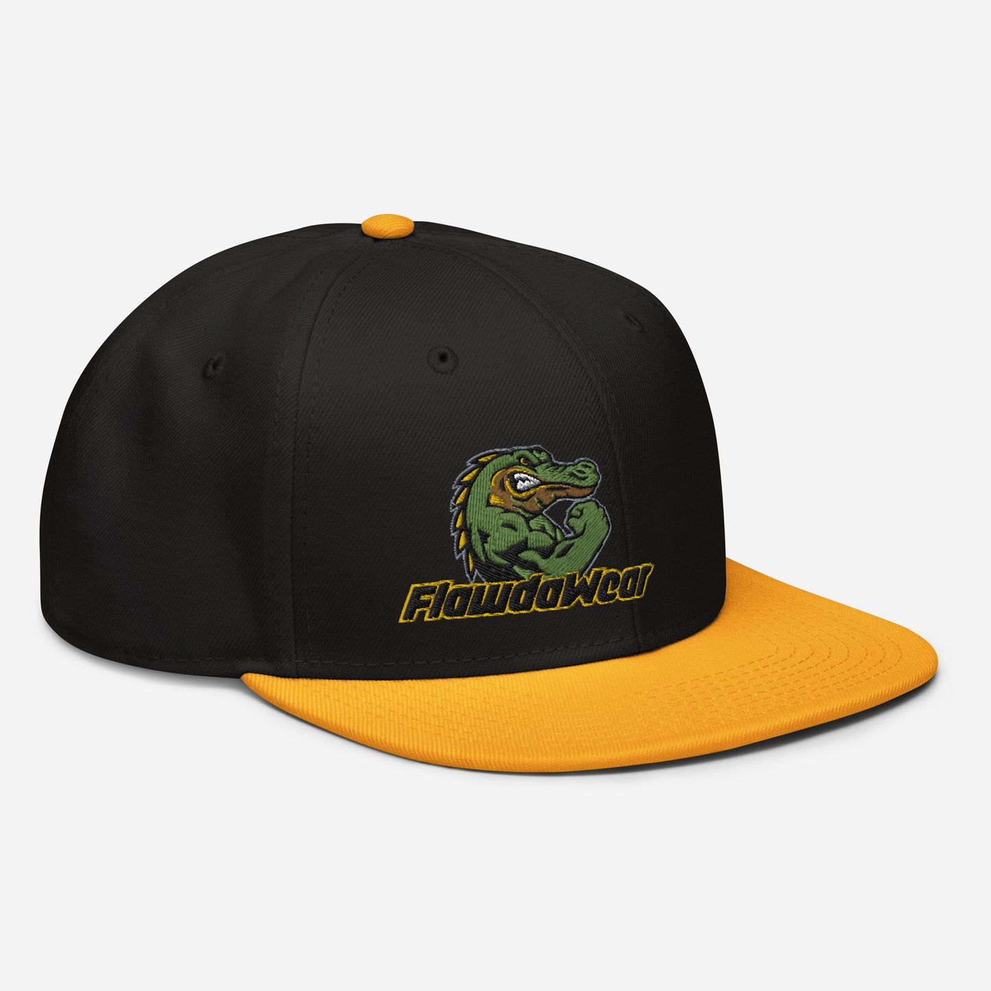 Gold/Black/Black Flawdawear Limited Edition OG Alligator Papuh Playuz Snapback Otto Playuz Cap