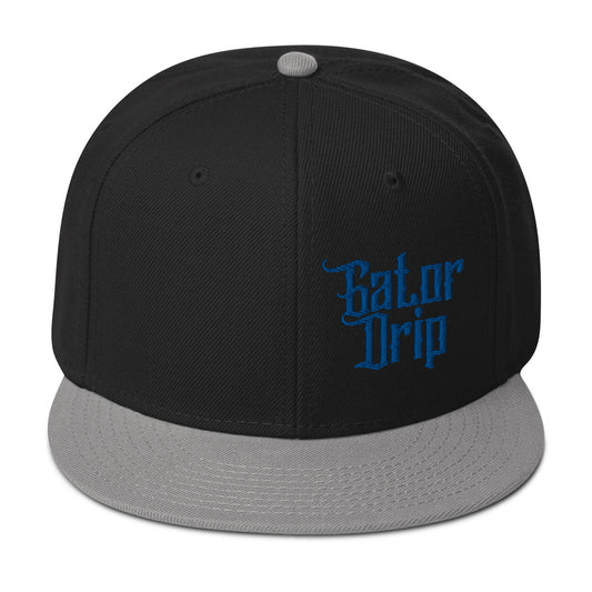 Gray/Black Gator Drip Exclusive Supa-Heavy Excess-Stunna Hypa-Flex Alligator Playuz Limited Edition OG Navy Blue Logo Snapback Playuz Hat