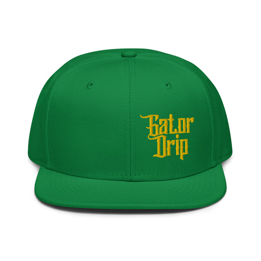 Green Gator Drip Exclusive Supa-Heavy Excess-Stunna Hypa-Flex Alligator Playuz Limited Edition OG Yellow Logo Snapback Playuz Hat