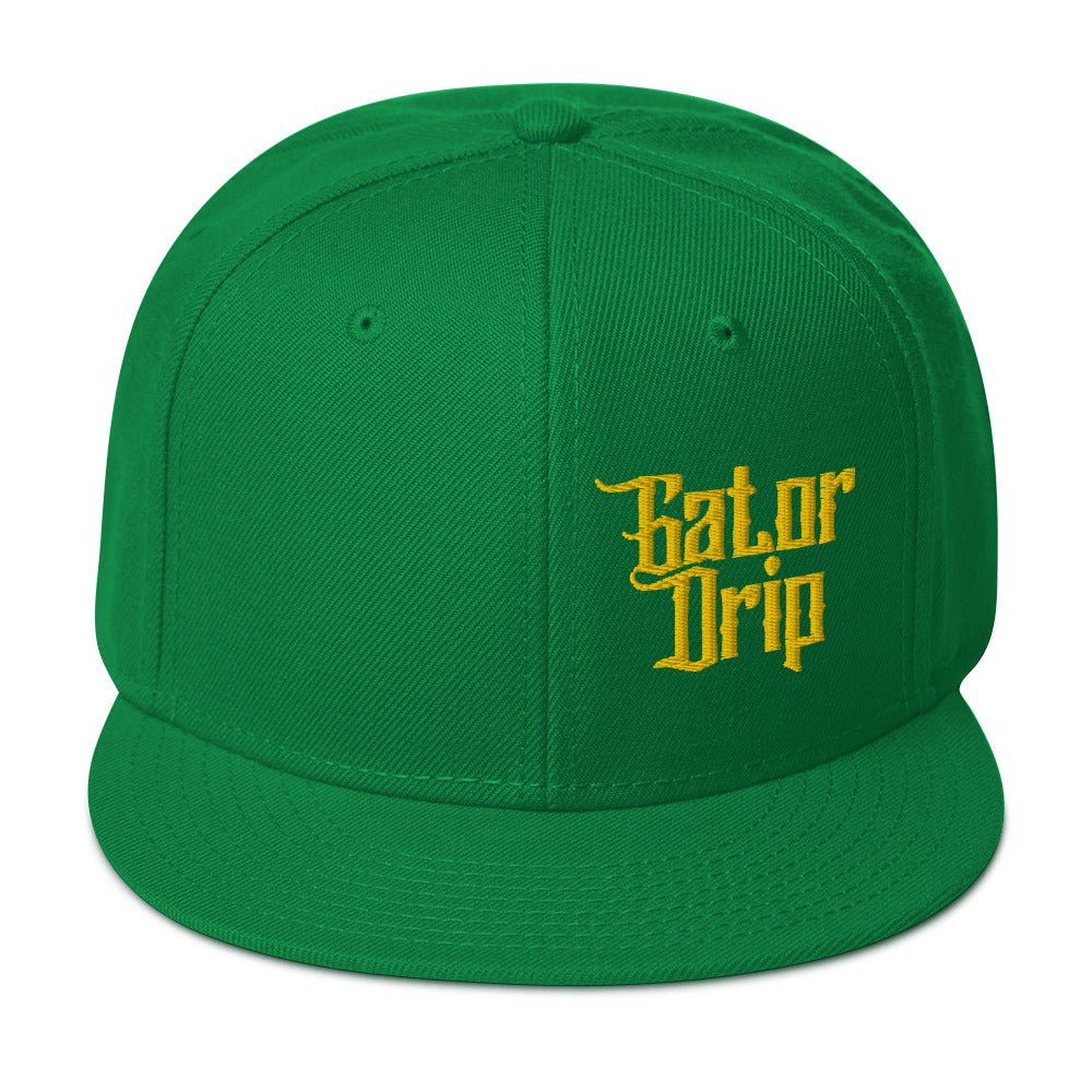 Green Gator Drip Exclusive Supa-Heavy Excess-Stunna Hypa-Flex Alligator Playuz Limited Edition OG Yellow Logo Snapback Playuz Hat