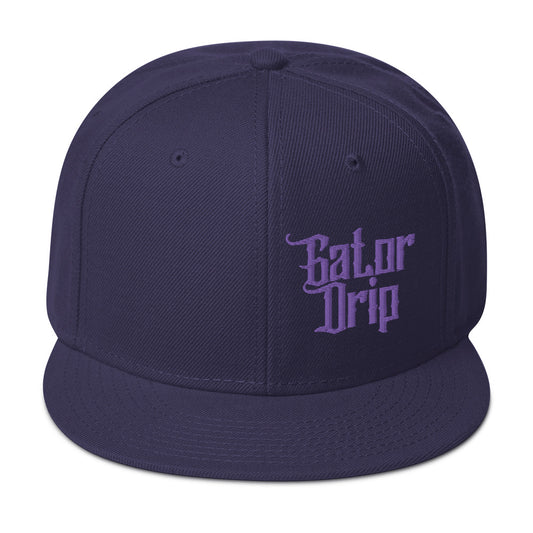 Navy Blue Gator Drip Exclusive Supa-Heavy Excess-Stunna Hypa-Flex Alligator Playuz Limited Edition OG Purple Logo Snapback Playuz Hat