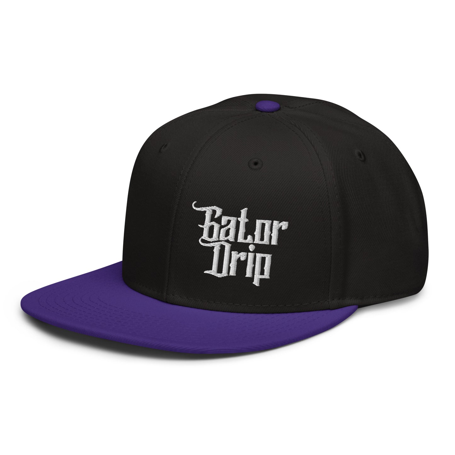 Purple/Black Gator Drip Exclusive Supa-Heavy Excess-Stunna Hypa-Flex Alligator Playuz Limited Edition OG White Logo Snapback Playuz Hat