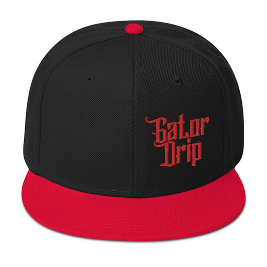 Red/Black Gator Drip Exclusive Supa-Heavy Excess-Stunna Hypa-Flex Alligator Playuz Limited Edition OG Red Logo Snapback Playuz Hat
