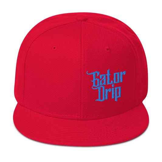 Red Gator Drip Exclusive Supa-Heavy Excess-Stunna Hypa-Flex Alligator Playuz Limited Edition OG Aqua/Teal Logo Snapback Playuz Hat