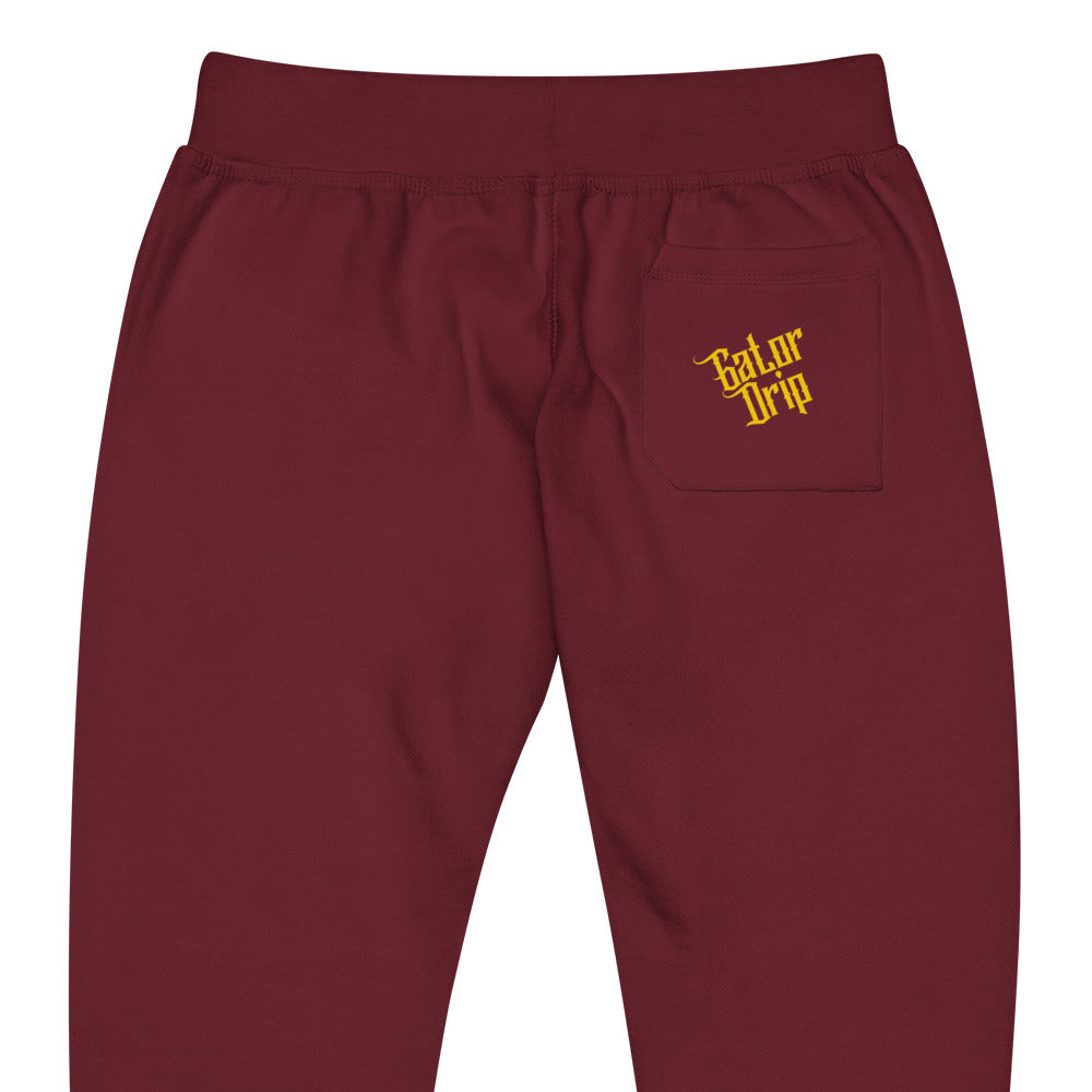 Maroon Gator Drip Exclusive Supa-Heavy Excess-Stunna Flex Alligator Playuz Limited Edition OG Multi-Logo Logo Playuz Fleece Sweatpants