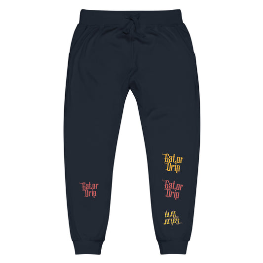Navy Gator Drip Exclusive Supa-Heavy Excess-Stunna Flex Alligator Playuz Limited Edition OG Multi-Logo Logo Fleece Playuz Sweatpants
