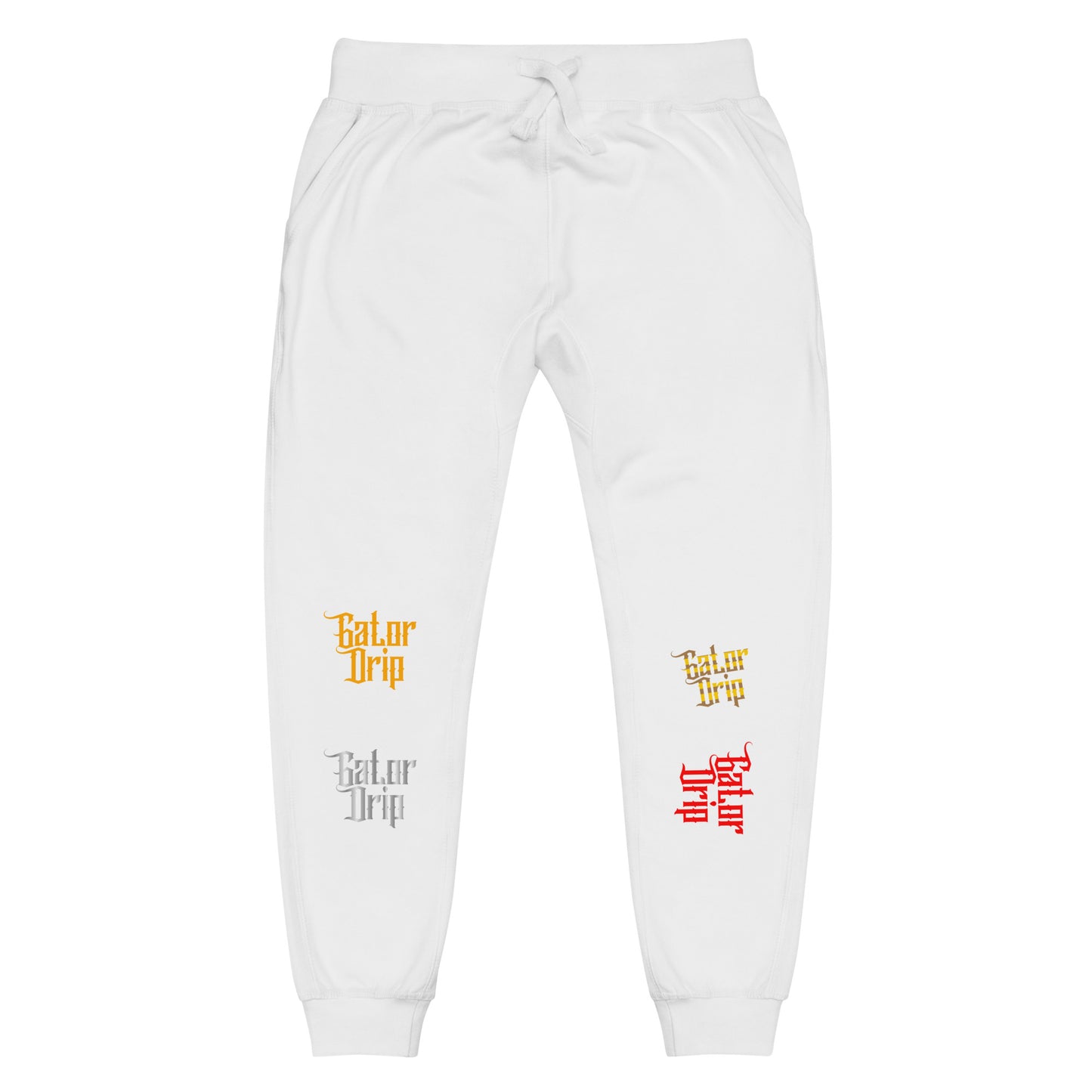 White Gator Drip Exclusive Supa-Heavy Excess-Stunna Flex Alligator Playuz Limited Edition OG Multi-Logo Logo Playuz Fleece Sweatpants