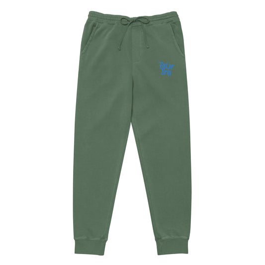Pigment-Dyed Alpine Green Gator Drip Exclusive Supa-Heavy Excess-Stunna Flex Alligator Playuz Limited Edition OG Light Blue Logo Playuz Sweatpants