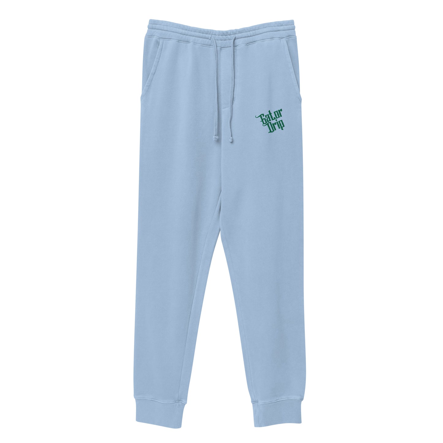 Pigment-Dyed Light Blue Gator Drip Exclusive Supa-Heavy Excess-Stunna Flex Alligator Playuz Limited Edition OG Kelly Green Logo Playuz Sweatpants